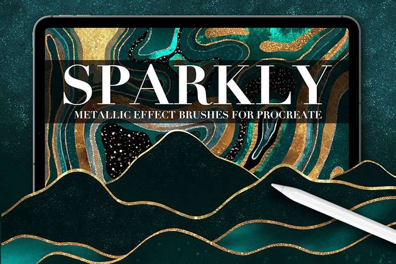 40个金箔金粉纹理Procreate笔刷 笔刷资源 sucaiwan.com