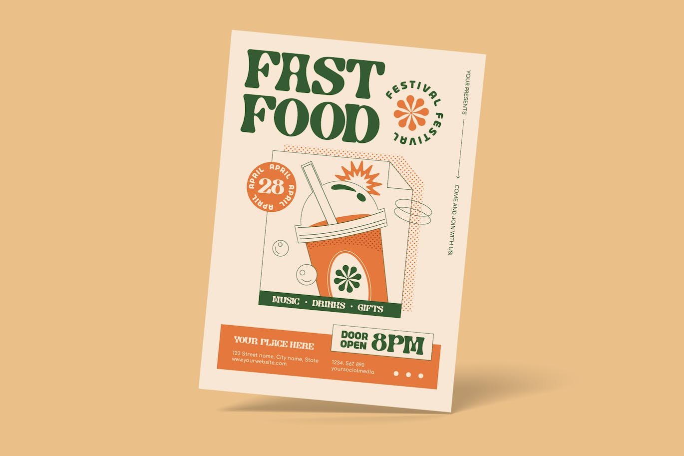 快餐食品宣传单素材 Fast Food Festival Flyer 设计素材 sucaiwan.com