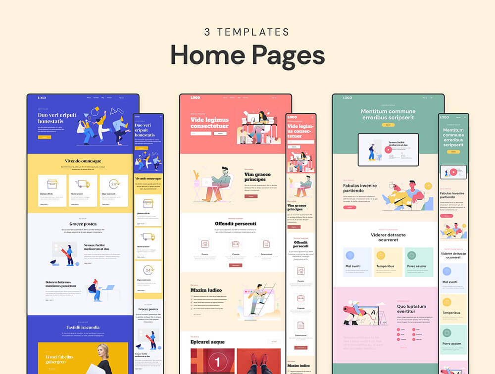 响应式网站页面设计模板 APP UI sucaiwan.com