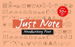 JustNote超可爱手帐涂鸦英文字体