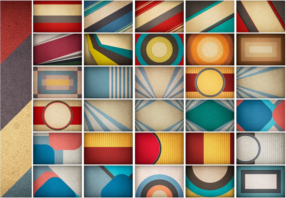 复古几何形状纸纹背景素材 Retro Backgrounds 图片素材 sucaiwan.com