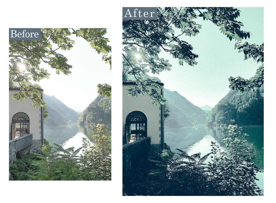 绿色滤镜效果PS动作 Moody Green Cinematic Photoshop Actions 插件预设 sucaiwan.com