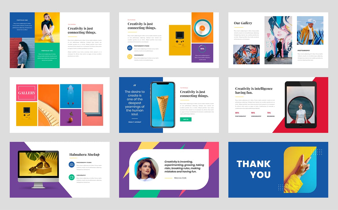 创意&波普艺术Keynote幻灯片设计模板 Halmahera – Creative & Pop Art Keynote 幻灯图表 sucaiwan.com