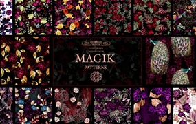 手绘神奇魔术水彩图案素材 Hand Drawn 86 MAGIK PATTERNS