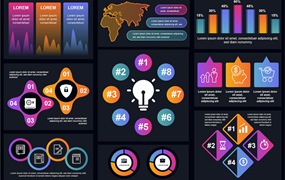 流程步骤信息数据图表设计矢量模板 Business Infographics Design Template