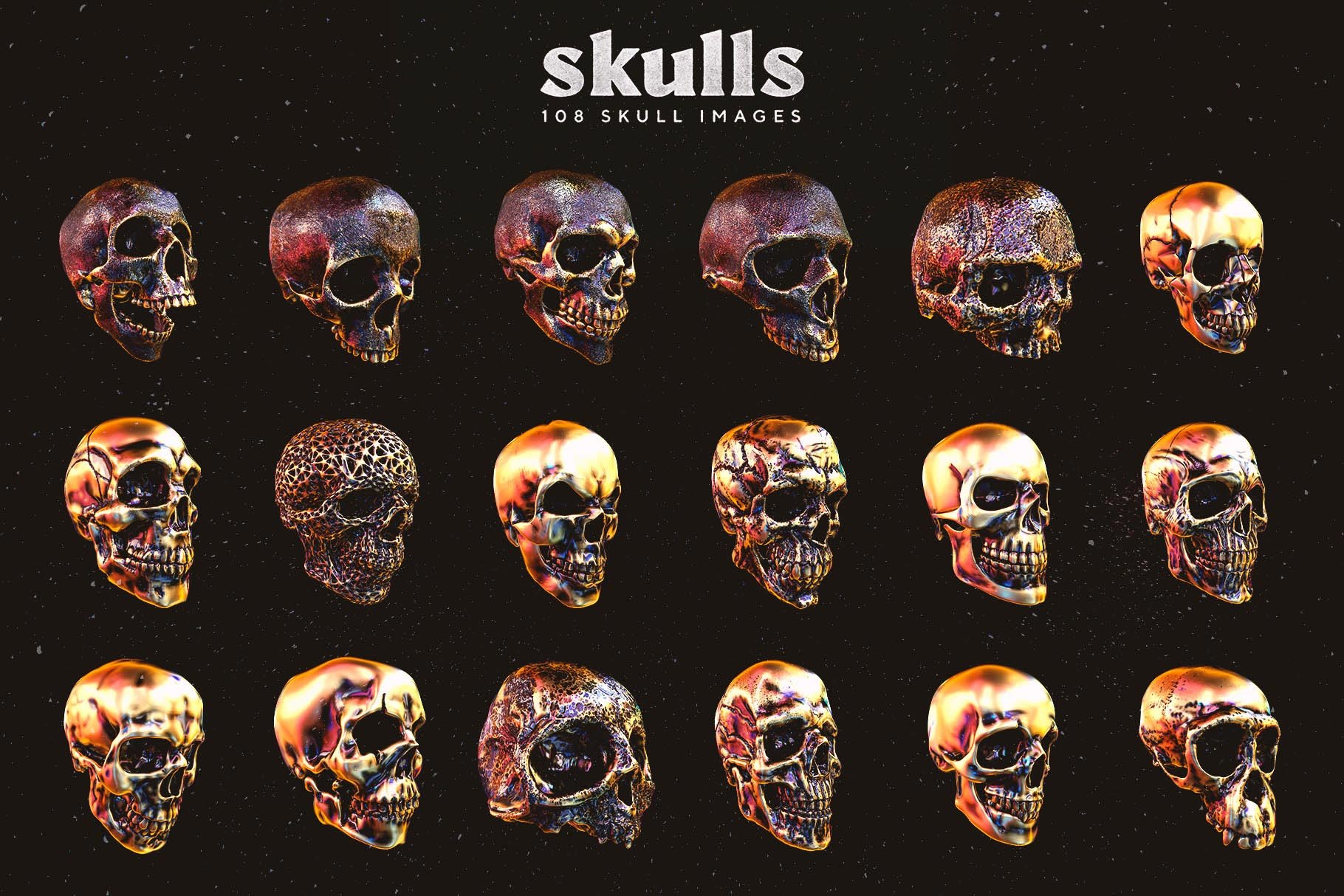 Skulls 108个高分辨率骷髅头骨逼真骨骼金属纹理PNG素材 图片素材 第5张-素材湾丨精选海外优质设计素材资源 Skulls 108个高分辨率骷髅头骨逼真骨骼金属纹理PNG素材 图片素材 sucaiwan.com
