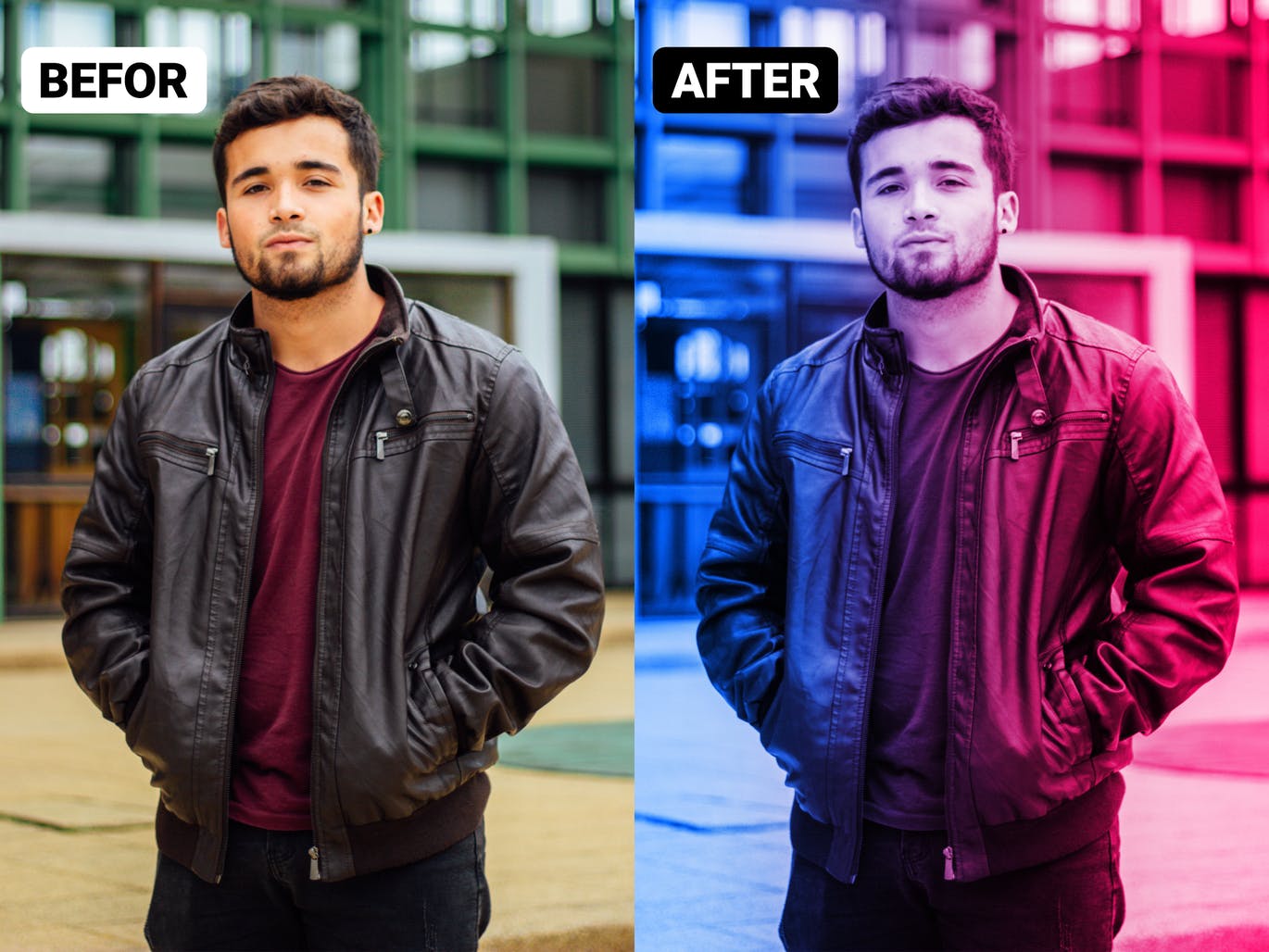 双色调光效照片效果PS动作 Dual Lighting Photoshop Action 插件预设 sucaiwan.com