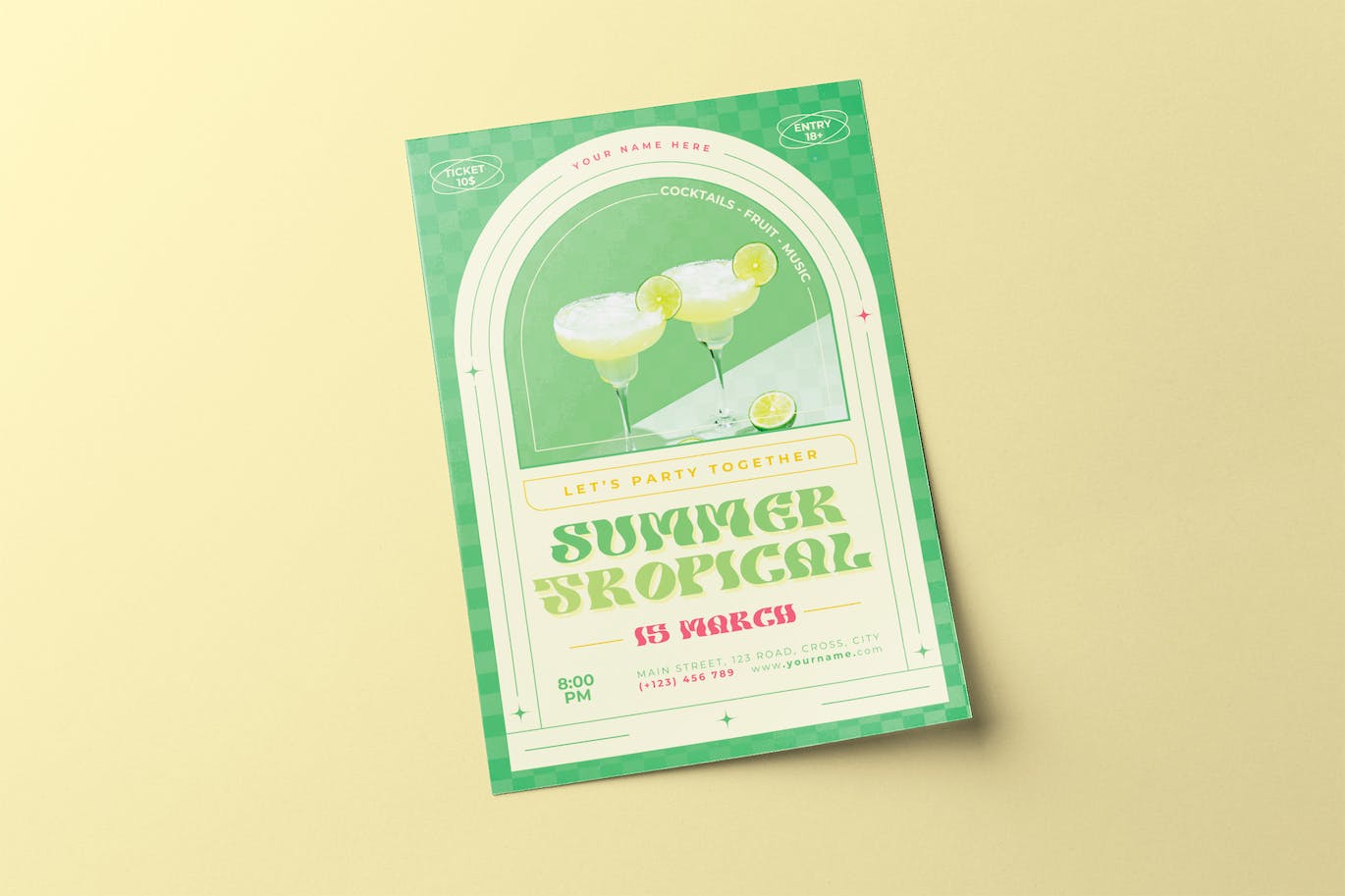 夏季热带派对海报素材 Summer Tropical Party Flyer 设计素材 sucaiwan.com