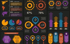 步骤选项信息数据图表设计矢量模板 Modern Infographics Template