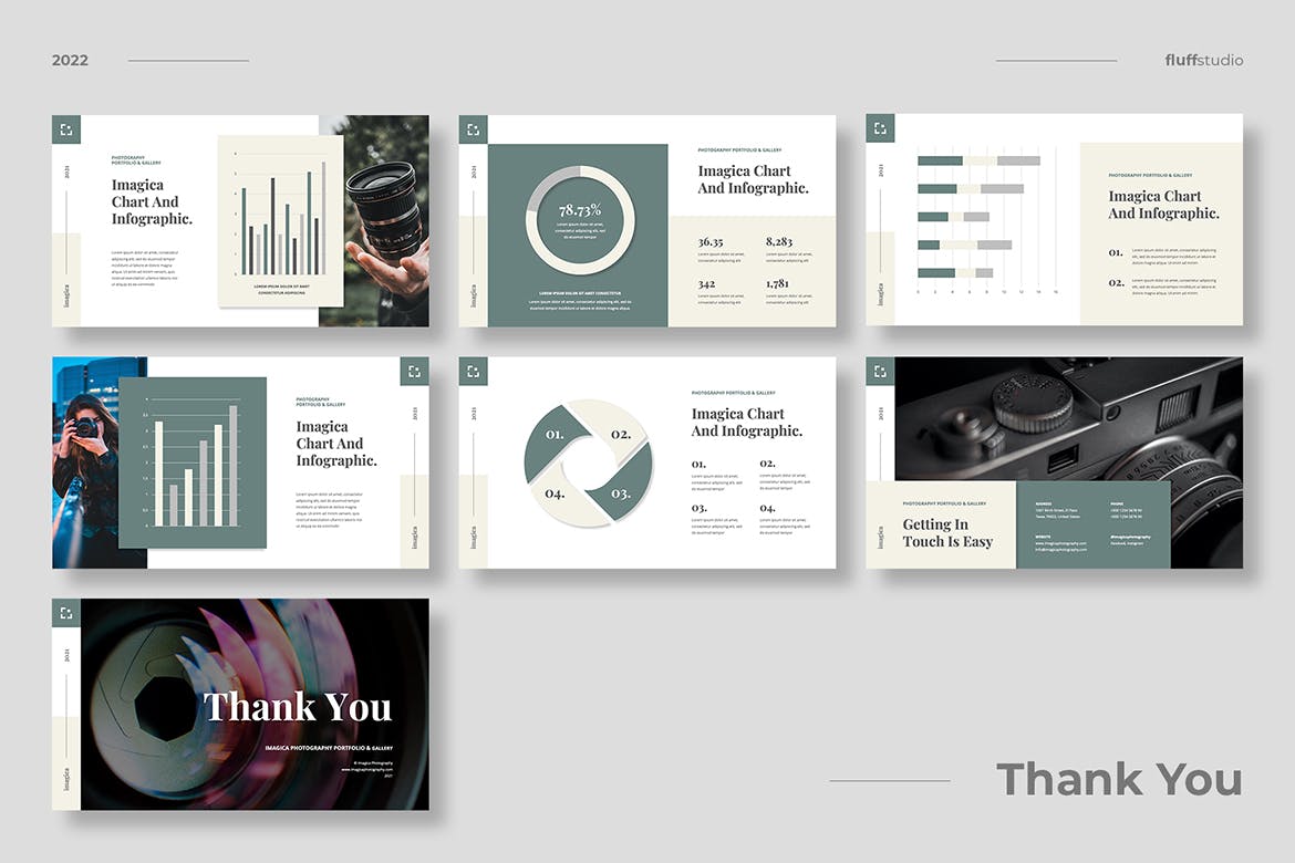 摄影业务Keynote幻灯片演示模板 Imagica – Photography Keynote Template 幻灯图表 sucaiwan.com