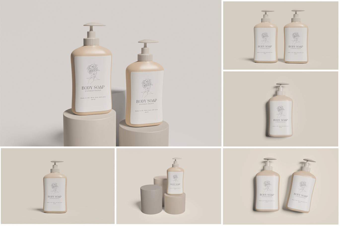 按压皂液器包装设计样机 Soap Dispenser Mockup 样机素材 sucaiwan.com