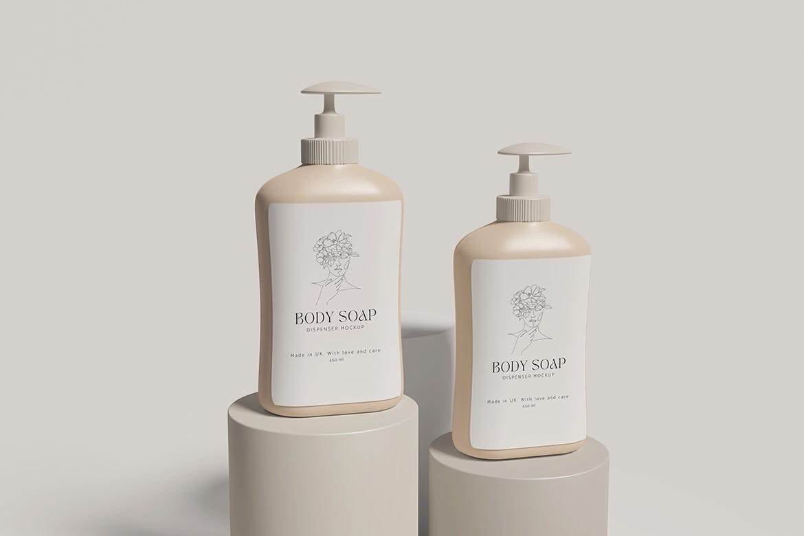 按压皂液器包装设计样机 Soap Dispenser Mockup 样机素材 sucaiwan.com
