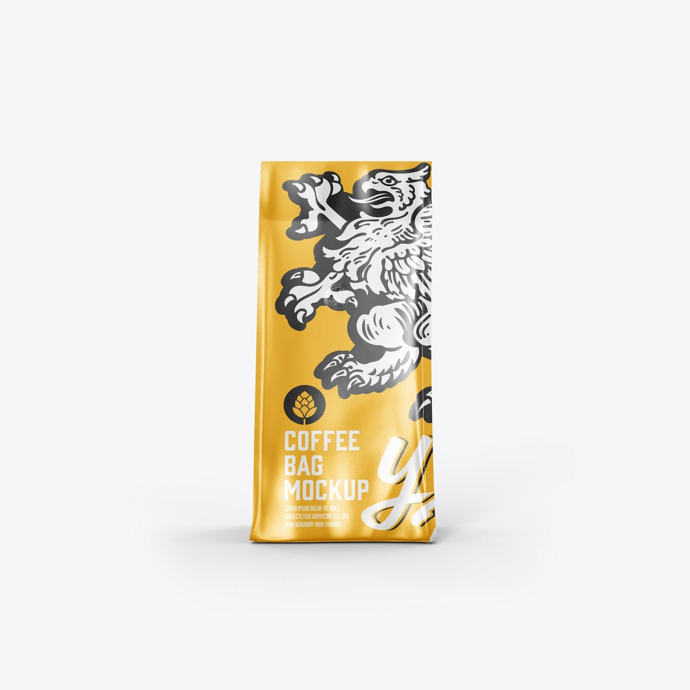 金属纸咖啡袋包装展示样机图 Set Metallic Paper Coffee Bag Mockup 样机素材 sucaiwan.com