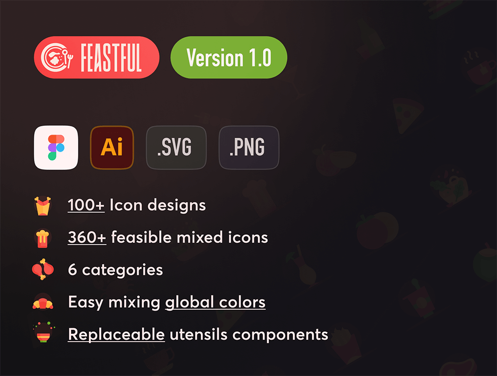 食物彩色图标素材包 图标素材 sucaiwan.com
