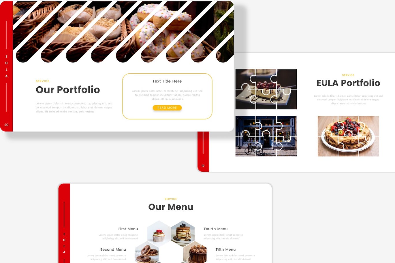 食品和餐厅Powerpoint模板 Eula – Food and Restaurant PowerPoint Template 幻灯图表 sucaiwan.com