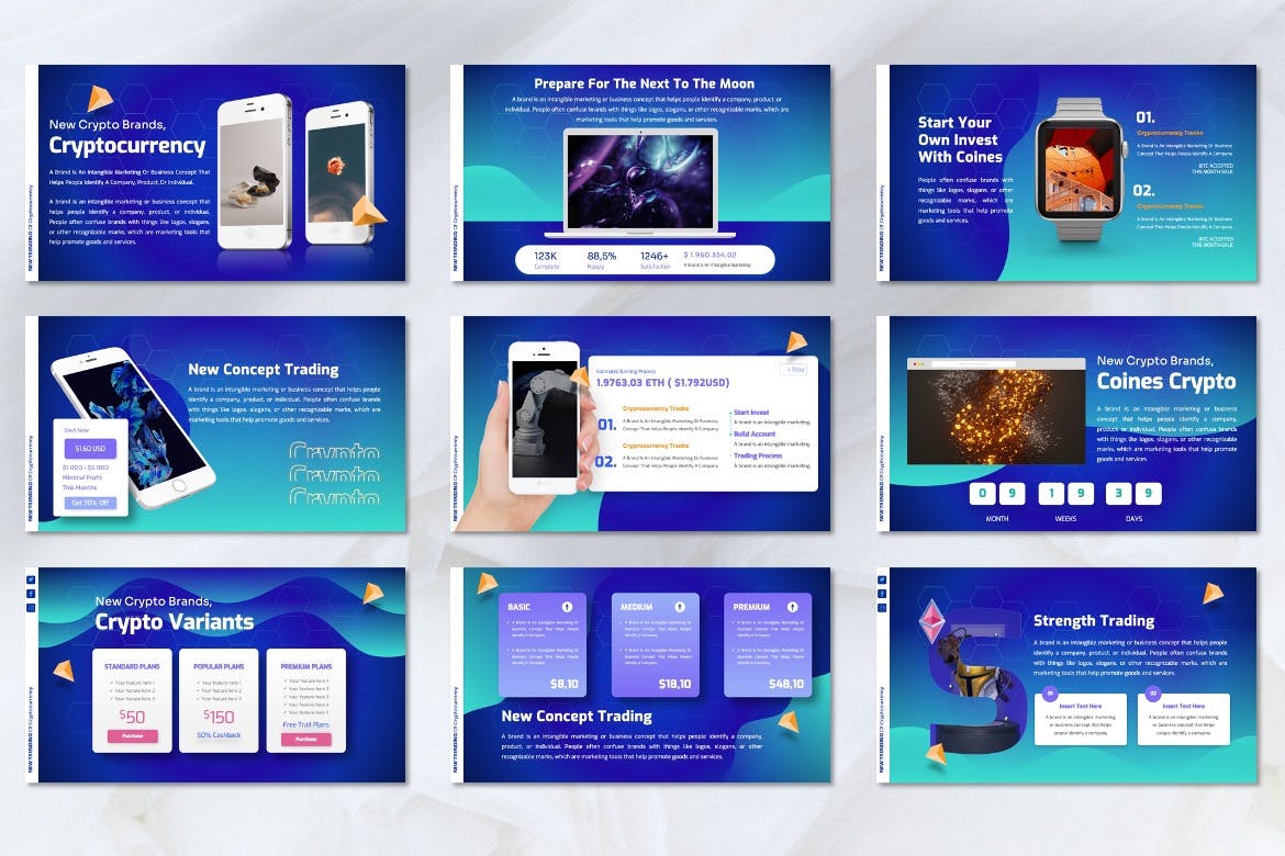加密货币Keynote幻灯片模板素材 Coines – Cryptocurrency Keynote Templates 幻灯图表 sucaiwan.com
