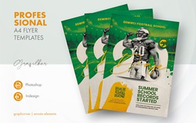 足球运动员传单模板下载 Football Player Flyer Templates