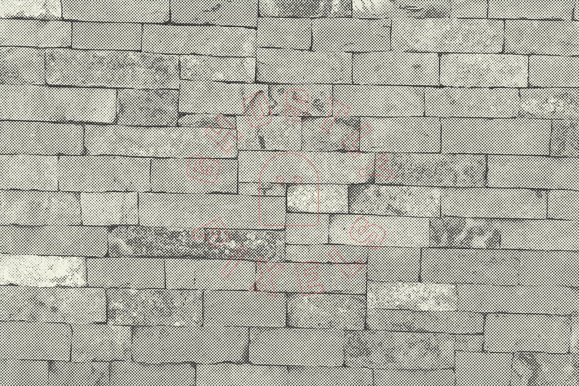 半色调砖墙&石墙纹理 Halftone Brick & Stone Wall Textures 图片素材 sucaiwan.com