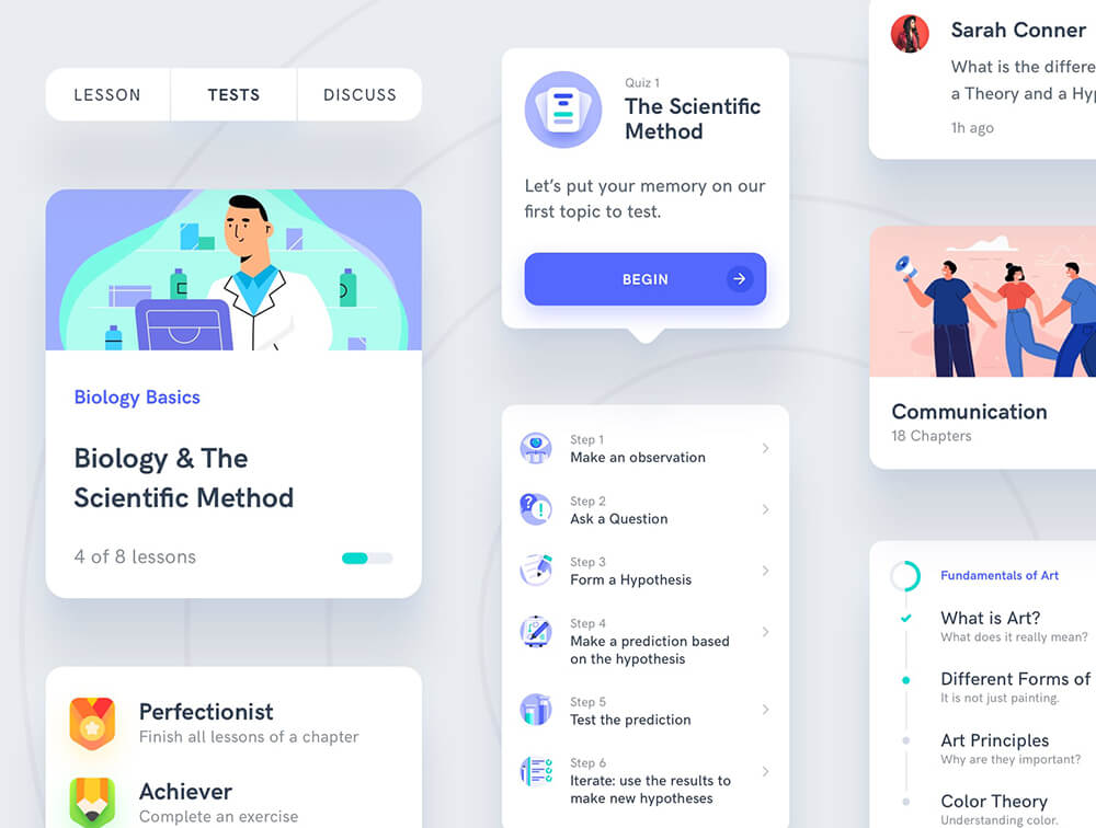 在线课程教育App移动应用程序UI套件 APP UI sucaiwan.com
