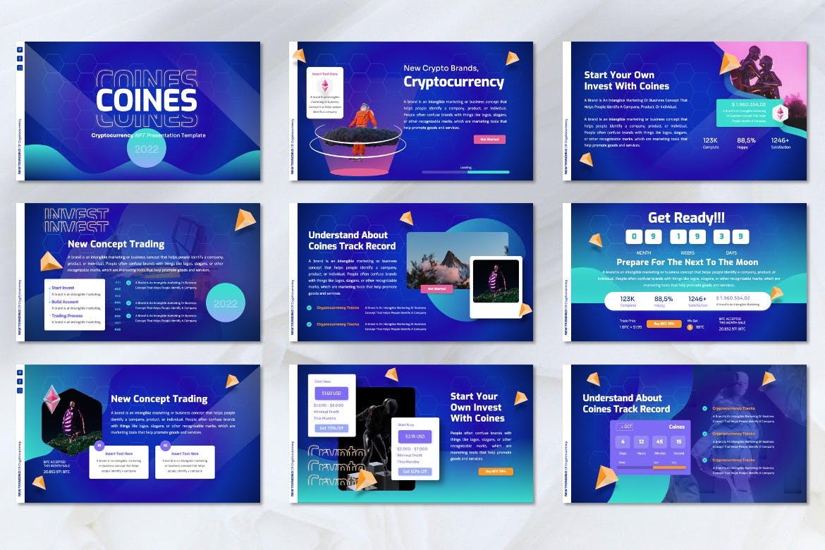 加密货币Keynote幻灯片模板素材 Coines – Cryptocurrency Keynote Templates 幻灯图表 sucaiwan.com