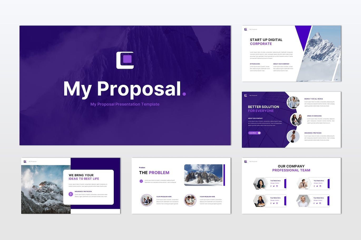 企业提案方案演示PPT模板 My Proposal Powerpoint Presentation Template 幻灯图表 sucaiwan.com