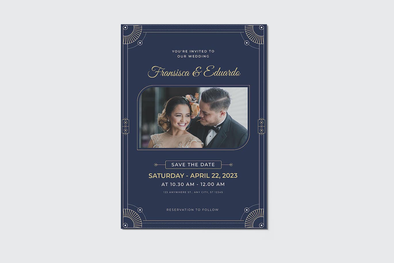 豪华婚礼请柬设计模板 Luxury Wedding Invitation 设计素材 sucaiwan.com