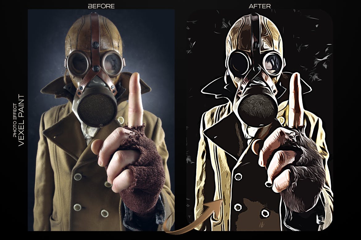 油画绘画PS照片效果模板 Vexel Painting Photoshop Effect 插件预设 sucaiwan.com