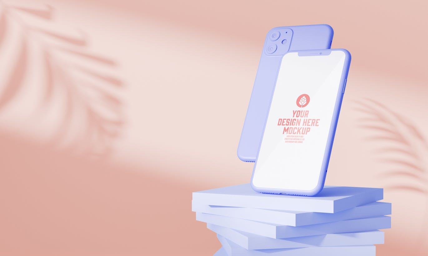 抽象背景苹果设备屏幕样机图psd素材 Abstract Background with Devices Mockup 样机素材 sucaiwan.com