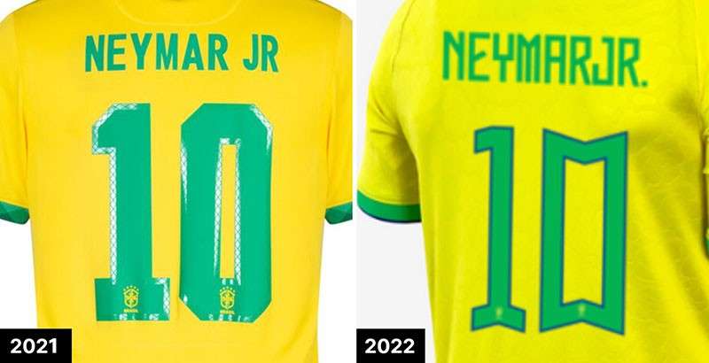 2022年世界杯巴西队球衣字体 设计素材 sucaiwan.com