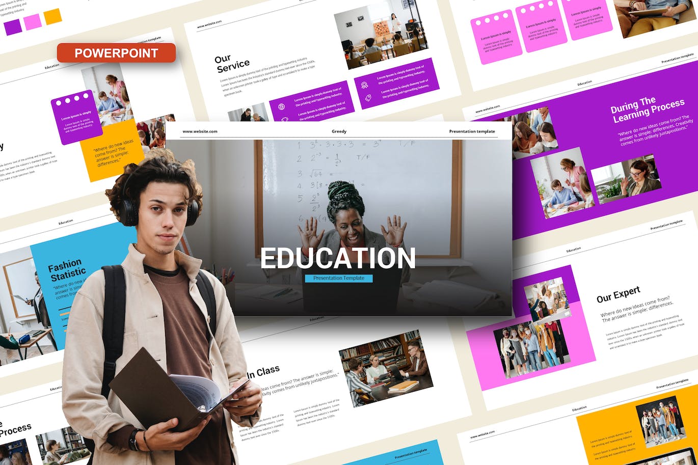 现代创新教育主题Powerpoint幻灯片模板 Education Powerpoint Template 幻灯图表 sucaiwan.com