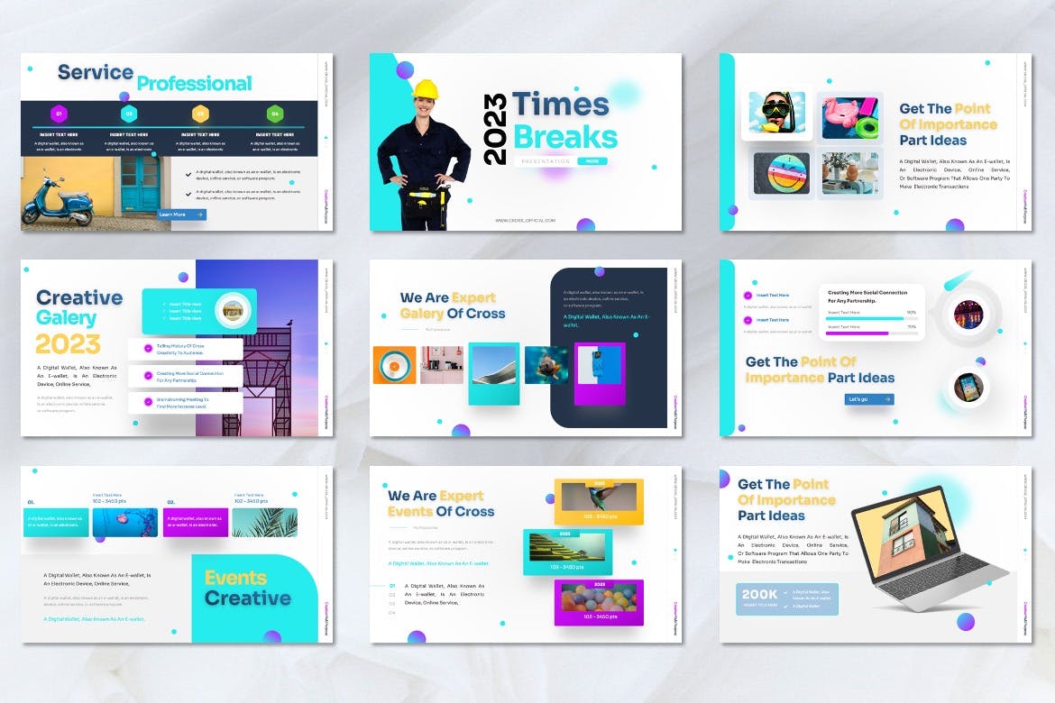 创意设计演示PPT演示文稿 Cross – Creative Powerpoint Template 幻灯图表 sucaiwan.com