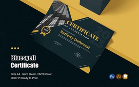 奖励成就证书设计模板 Bluesyell Certificate