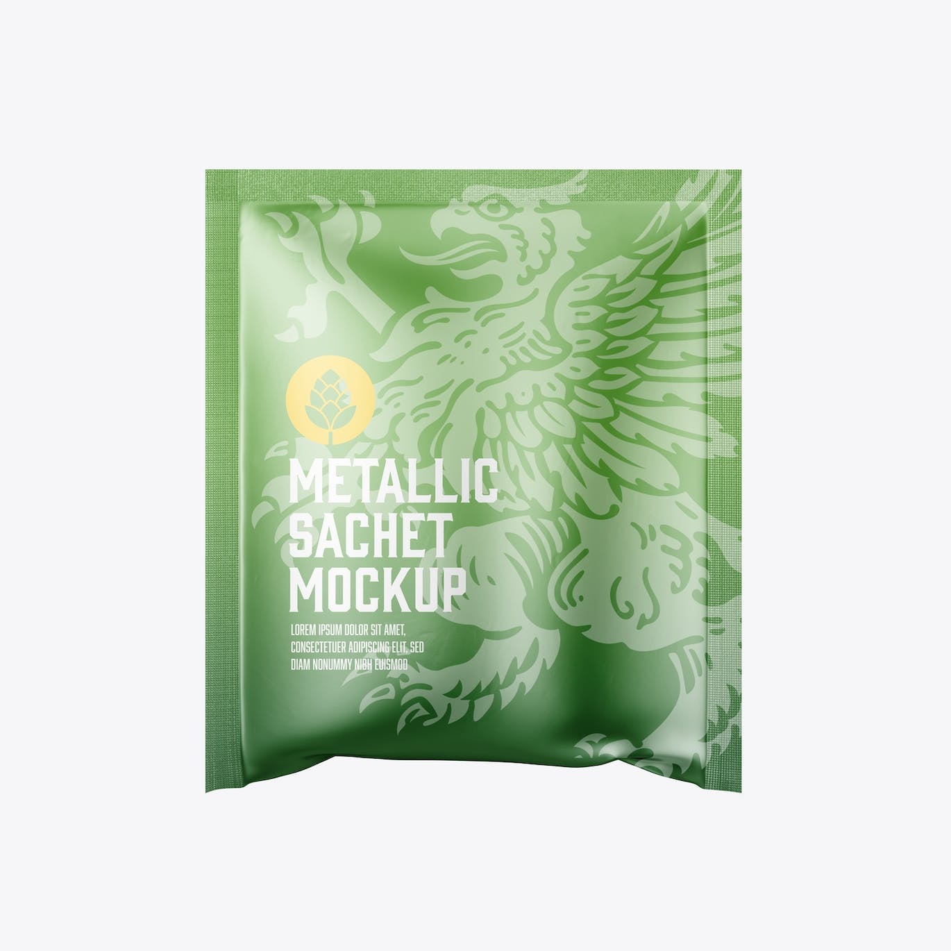 金属材质包装袋设计样机图 Metallic Sachet Mockup 样机素材 sucaiwan.com