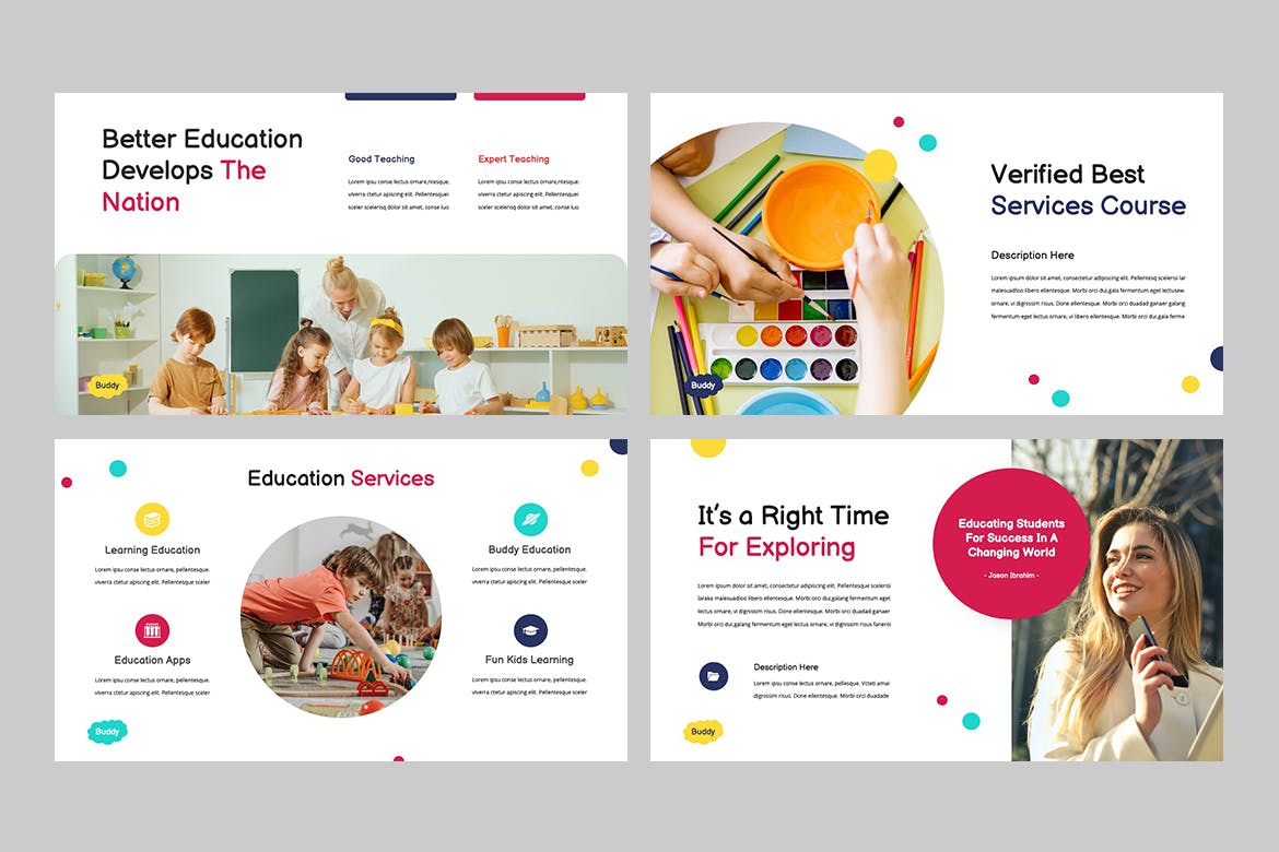 儿童教育演示文稿Keynote模板 Education Kids Keynote 幻灯图表 sucaiwan.com