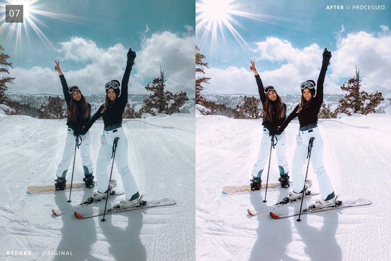 7个冬季圣诞节梦幻冬日雪地雪景Lightroom 预设+移动设备DNG预设 插件预设 sucaiwan.com