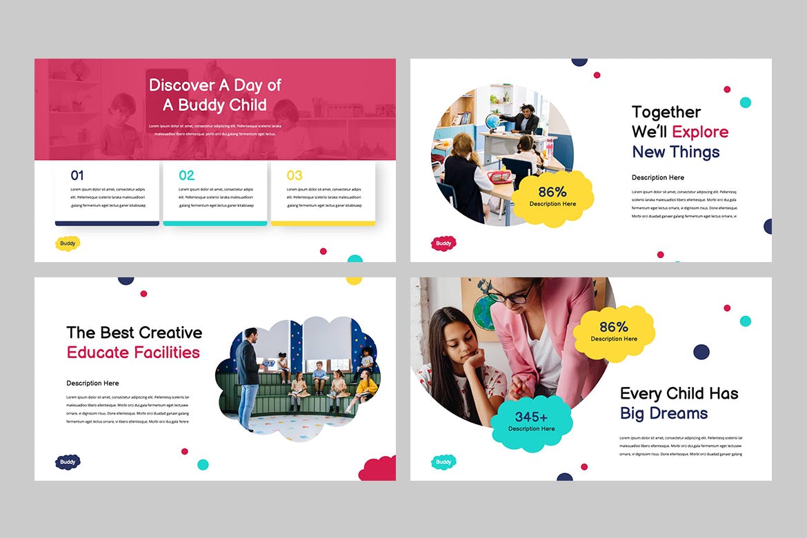 儿童教育演示文稿Keynote模板 Education Kids Keynote 幻灯图表 sucaiwan.com