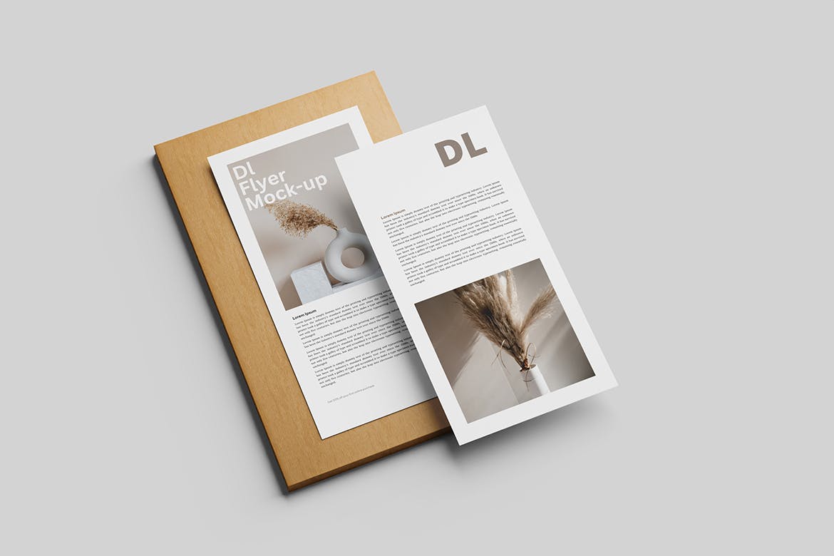 DL尺寸广告宣传单设计样机图 DL Flyer Mockup 样机素材 sucaiwan.com