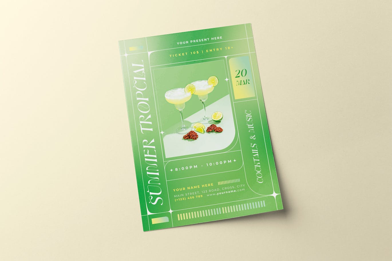 夏天热带派对传单模板 Summer Tropical Party Flyer 设计素材 sucaiwan.com