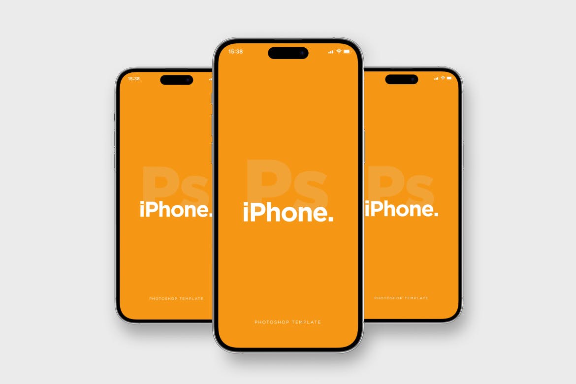 iPhone 14 Pro前视图手机样机包 Phone 14 Front View Mockup Pack 样机素材 sucaiwan.com
