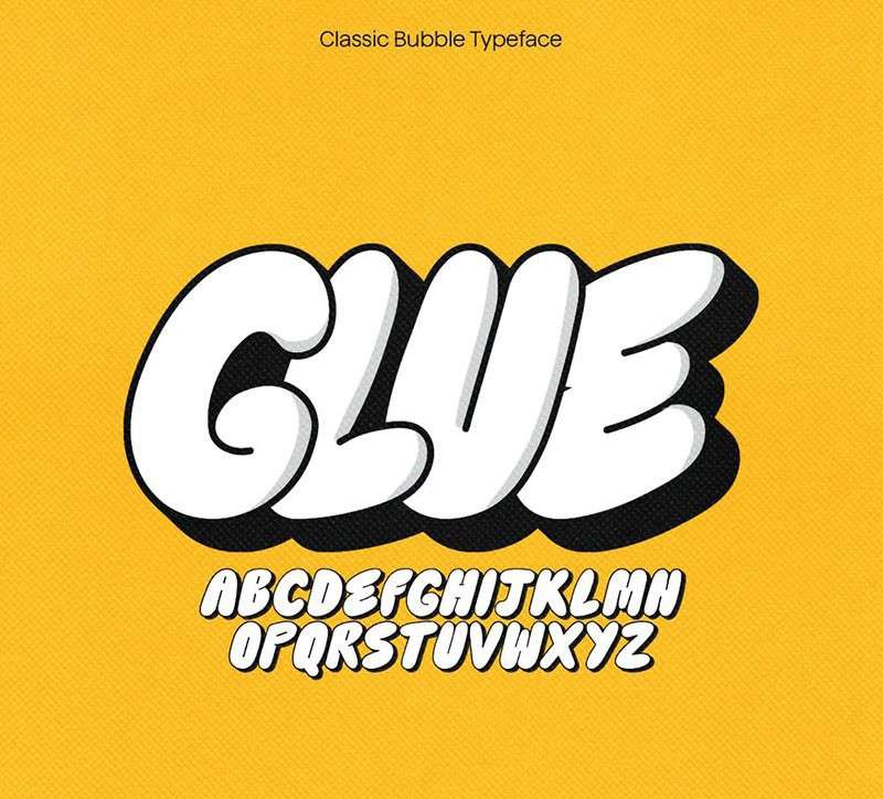 Glue有趣的气泡英文字体 设计素材 sucaiwan.com