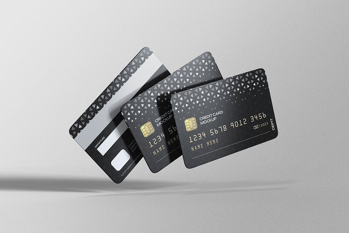 储蓄卡银行卡设计展示样机psd模板 Credit Card Mockups 样机素材 sucaiwan.com