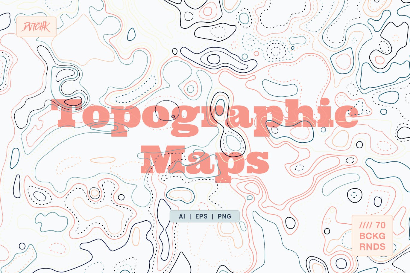 彩色矢量地形图背景 Topographic Maps 图片素材 sucaiwan.com