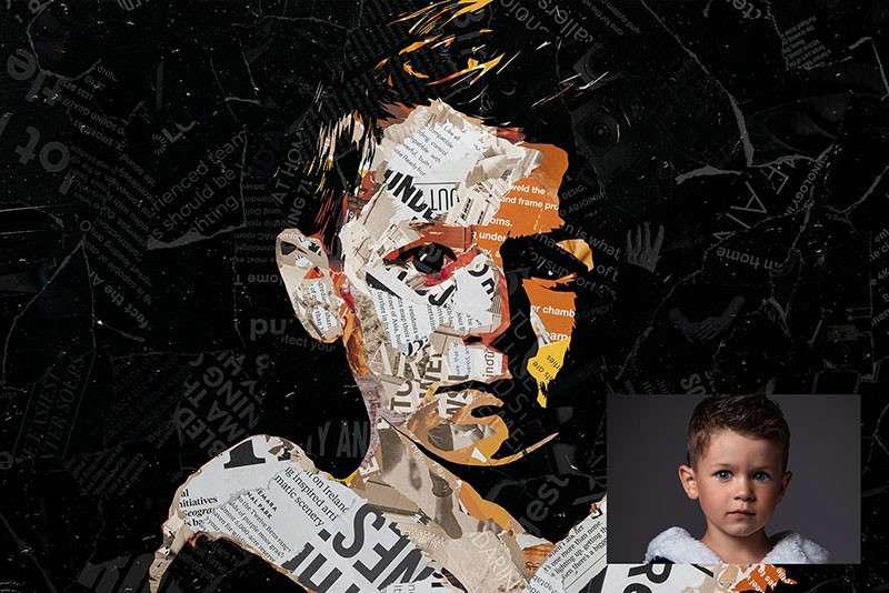 剪报杂志拼贴画效果PS图层样式 插件预设 sucaiwan.com