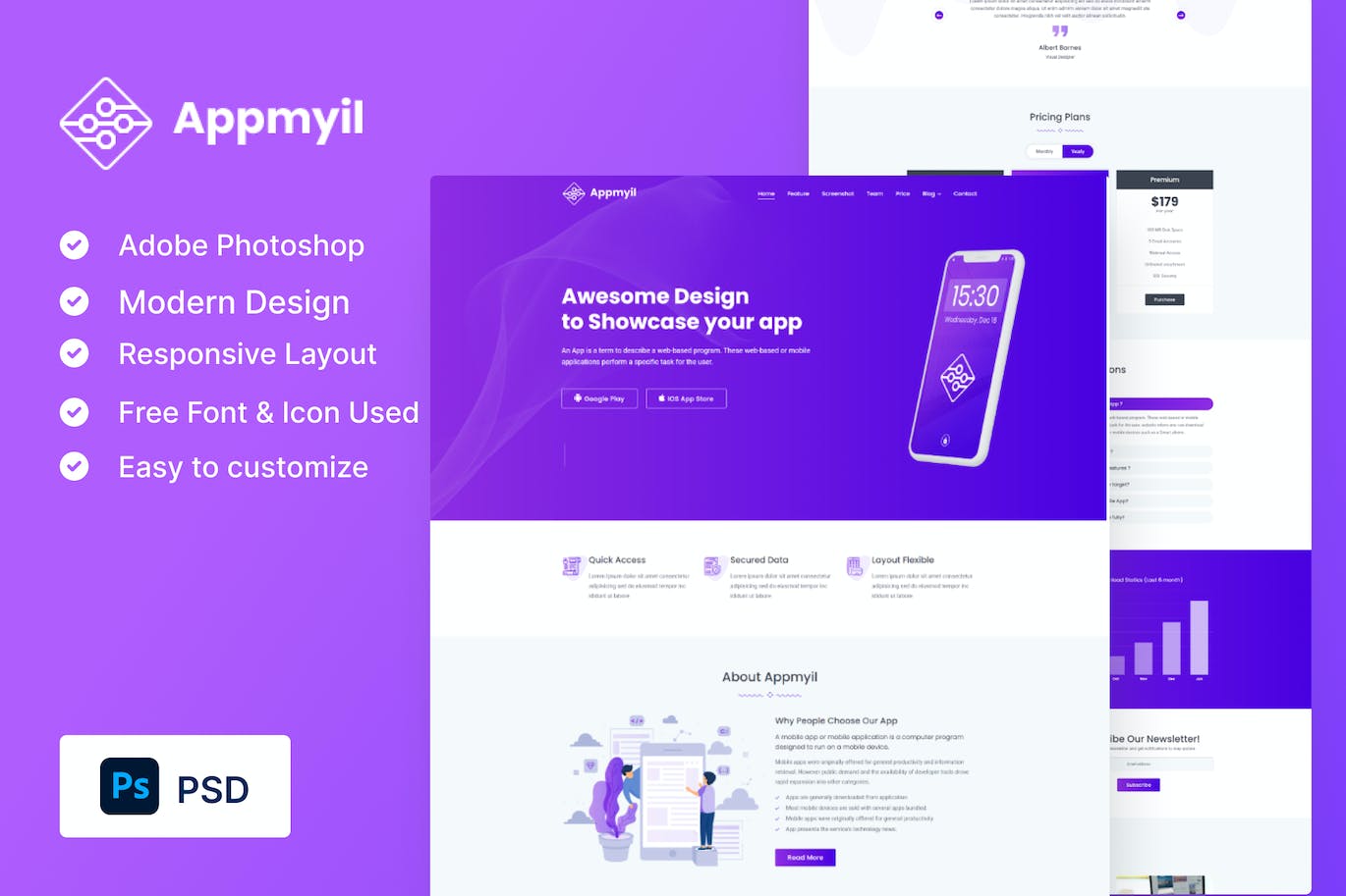 App应用程序网站着陆页模板 Appmyil – App Landing Page APP UI sucaiwan.com