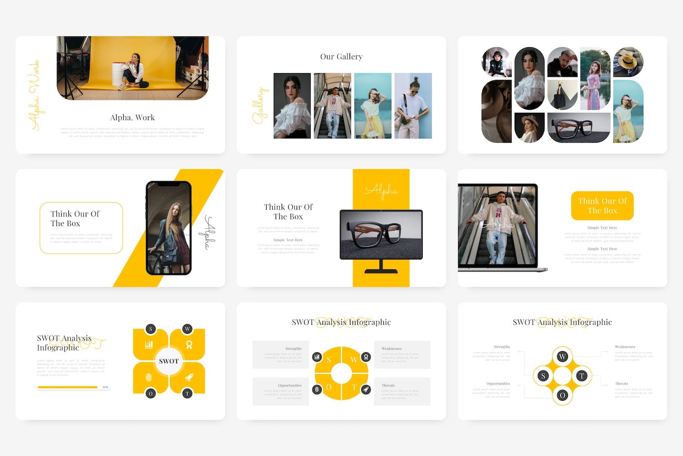 时尚模特摄影Keynote幻灯片创意模板 Alpha – Fashion Keynote Template 幻灯图表 sucaiwan.com