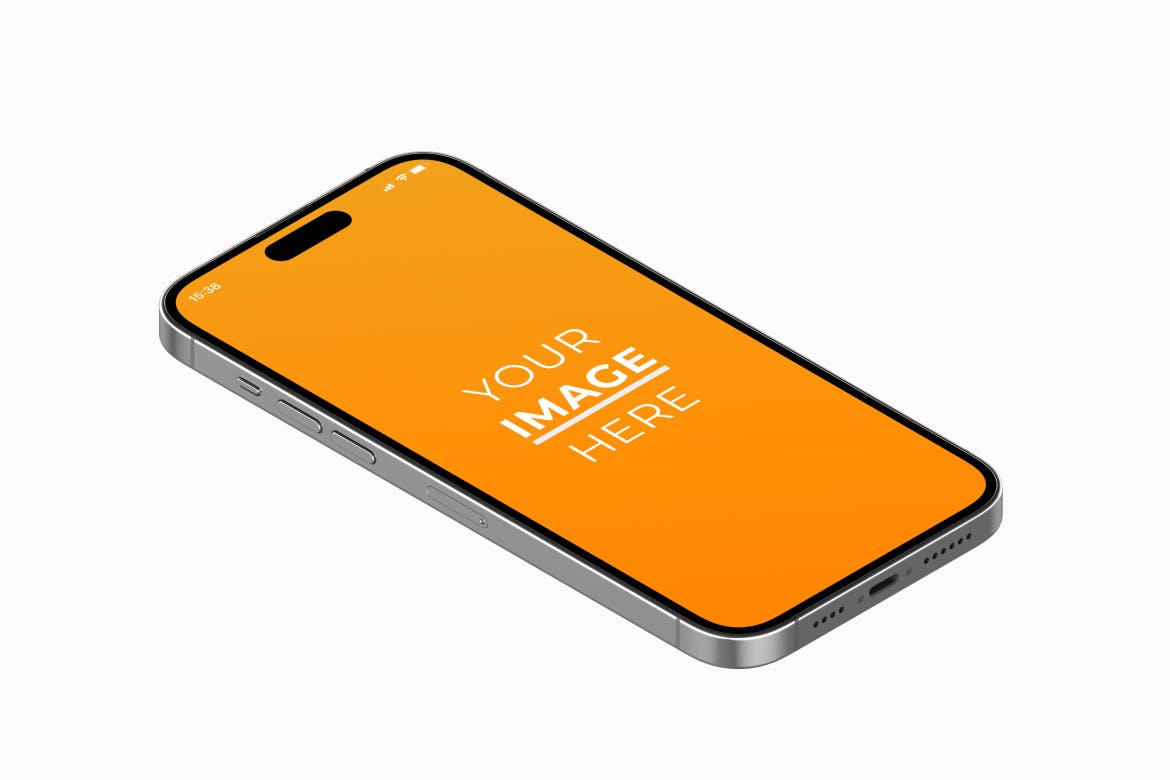 等距视图iPhone 14 Pro手机样机图 Phone 14 Isometric View Mockup Pack 样机素材 sucaiwan.com