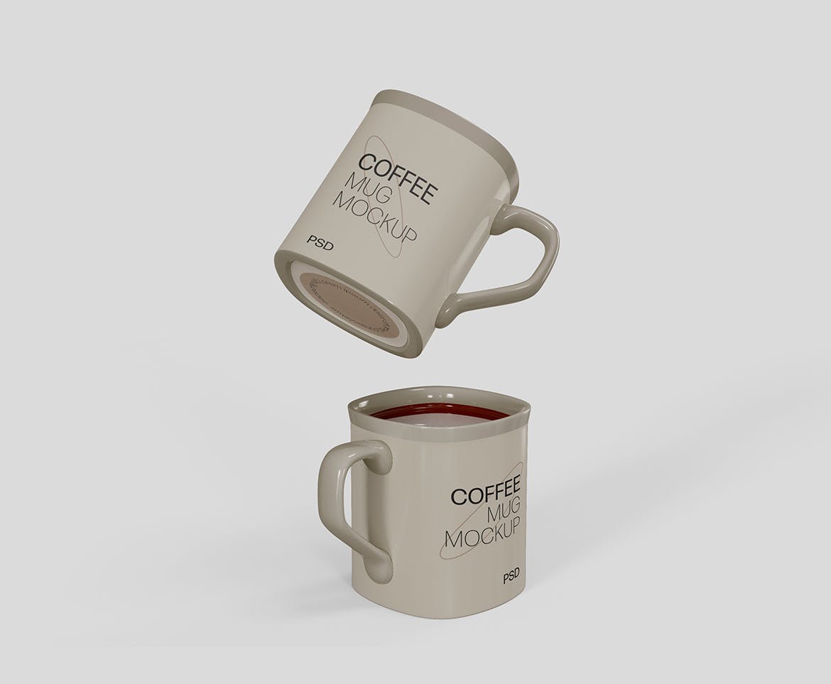 陶瓷咖啡马克杯杯身设计样机模板v4 Ceramic Mugs Mockup 样机素材 sucaiwan.com