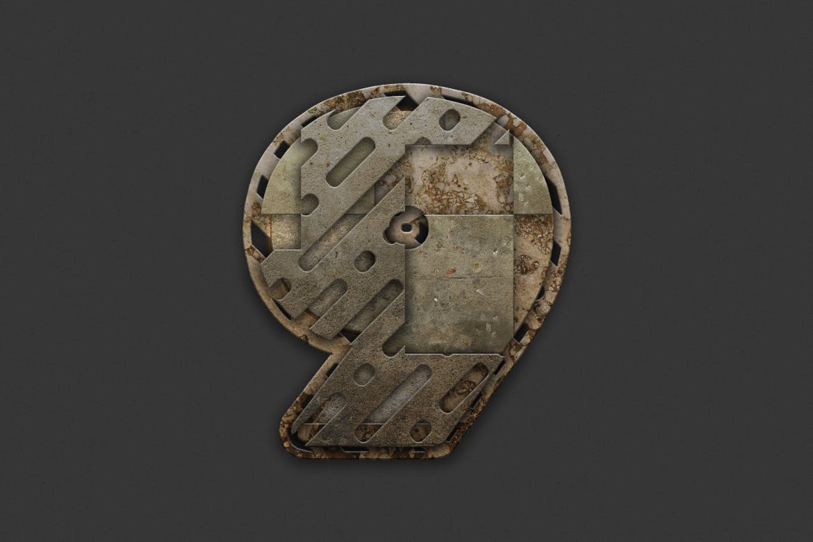 金属工业元素文本效果处理PS动作 Industrial Layer and Text Effect Photoshop Action 插件预设 sucaiwan.com