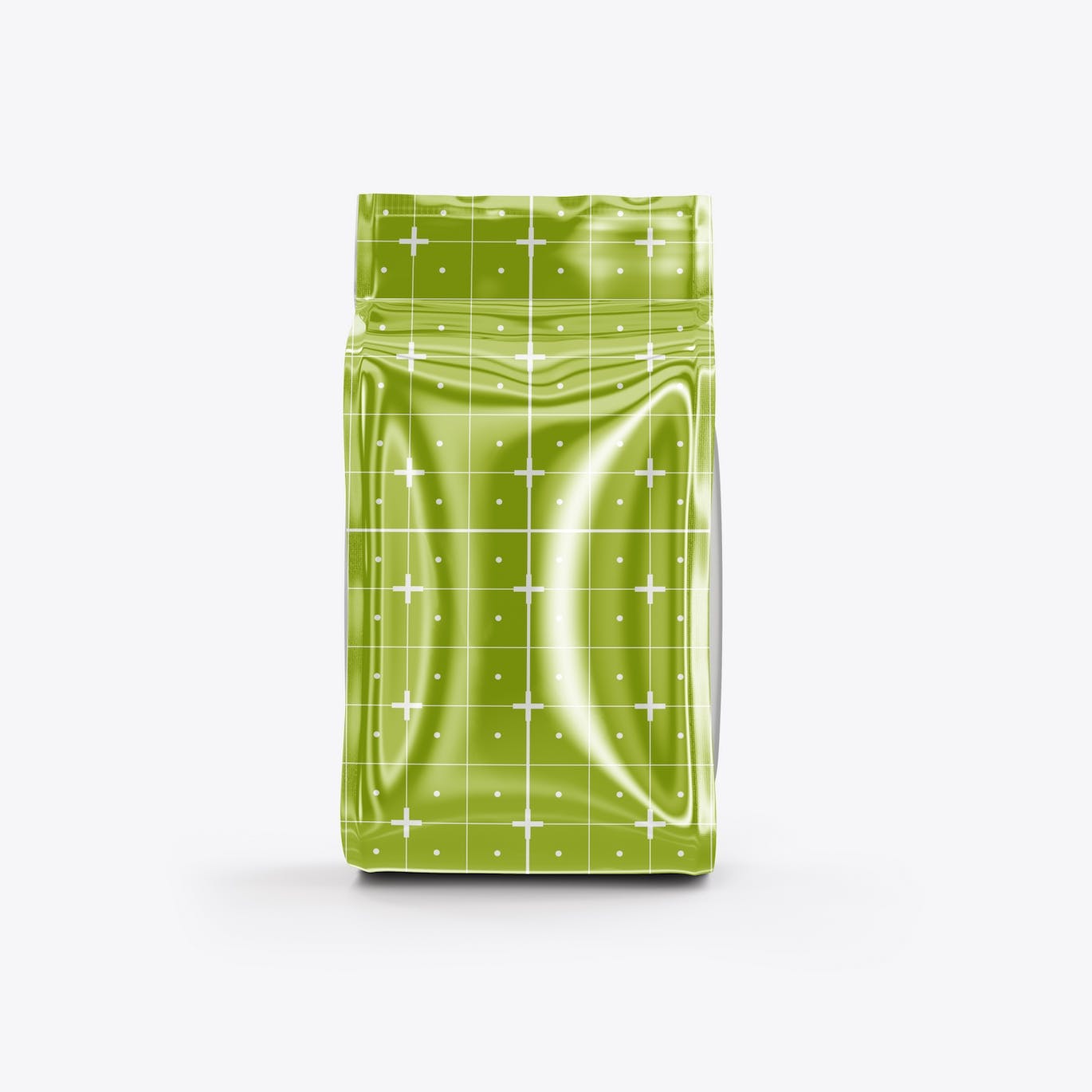 光滑的塑料纸咖啡袋包装设计样机图 Set Glossy Plastic Paper Coffee Bag Mockup 样机素材 sucaiwan.com
