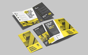 商务三折小册子设计模板 Masculine Business Trifold Brochure